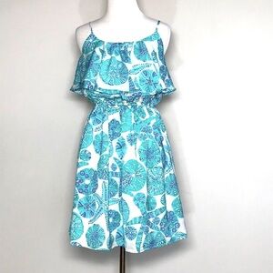 Lilly Pulitzer Women’s Green & Blue Sea Urchin Mini Sun Dress Size XS